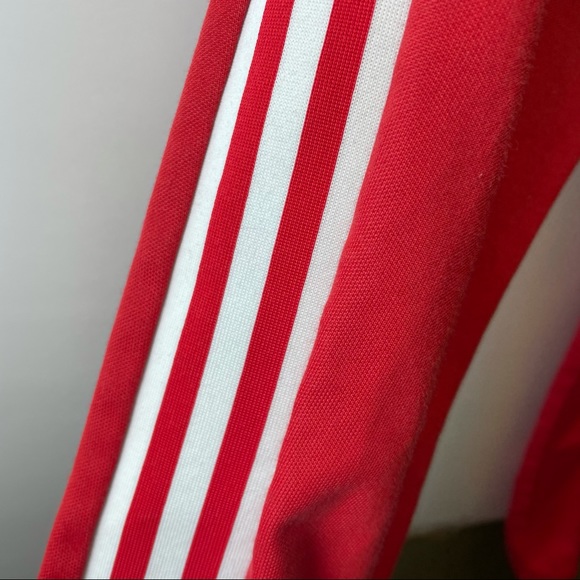 Adidas RED PIN STRIPE SWEATPANTS SIZE SMALL Y2K - Picture 2 of 5